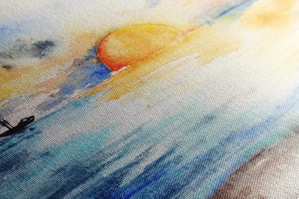 Quadro su tela – Tramonto luminoso sul mare