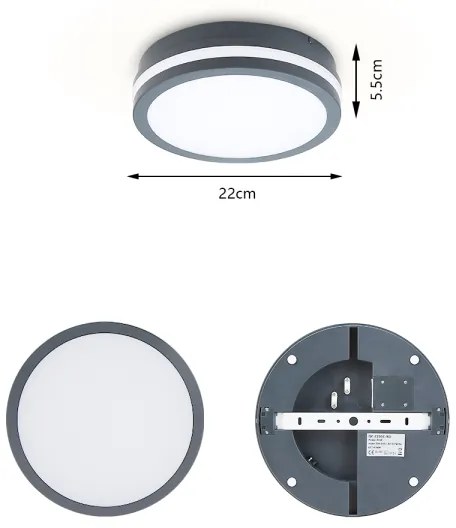Brilagi - Lampada LED da esterno con sensore BENE LED/18W/230V Ø 22 cm IP54