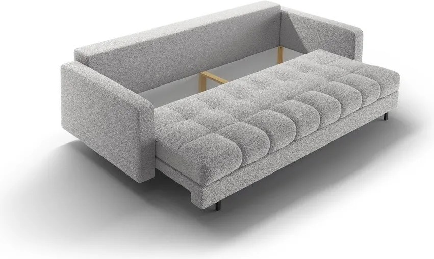 Divano grigio chiaro allungabile/con contenitore con rivestimento in bouclé 222 cm Bali – Cosmopolitan Design