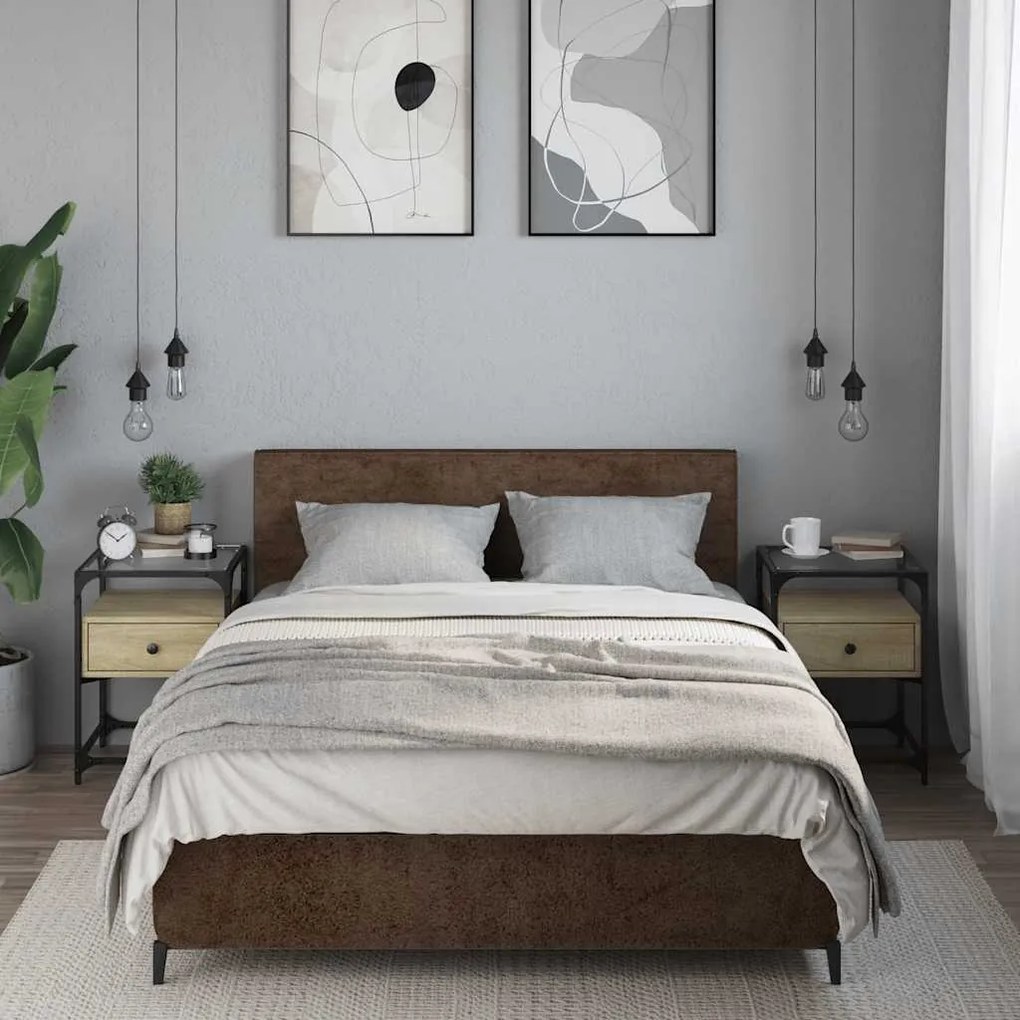 Comodini 2 Pz Rovere Sonoma 40x40x55 Cm İn Legno Multistrato /