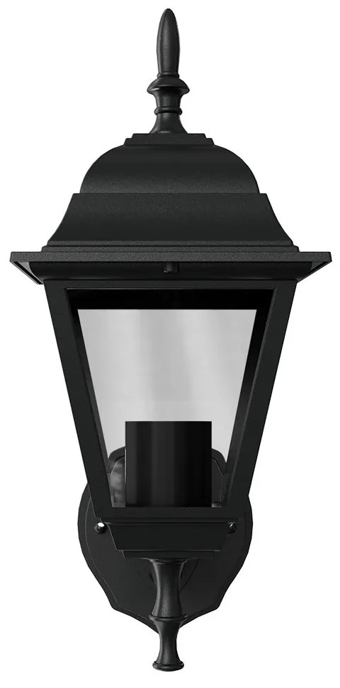 Applique Lanterna da Esterno E27 IP54 Nera - Serie ALFIERI 1A