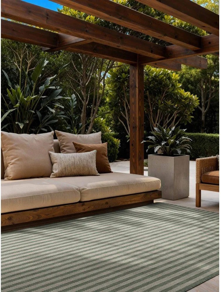 Tappeto da interno/esterno verde/color crema 120x170 cm Haringey Linley – Ted Baker