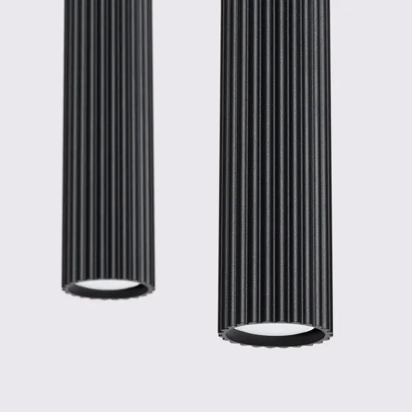 Sollux SL.1574 - Lampadario a sospensione con filo KARBON 2xGU10/10W/230V nero