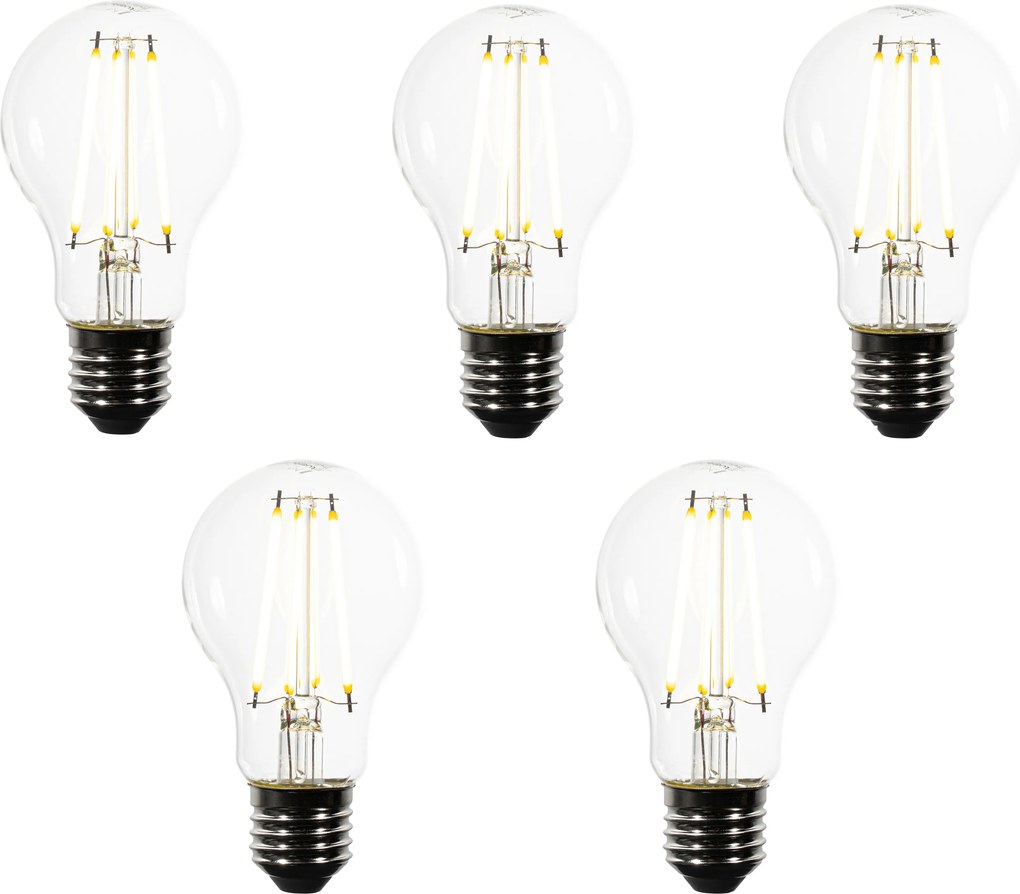 Set di 5 Lampadine LED E27 A60 Chiare 2.2W 470 lm 3000K