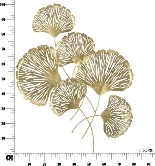 Pannello Decorativo In Ferro Iris Verticale 78x5,5x101 Cm Oro