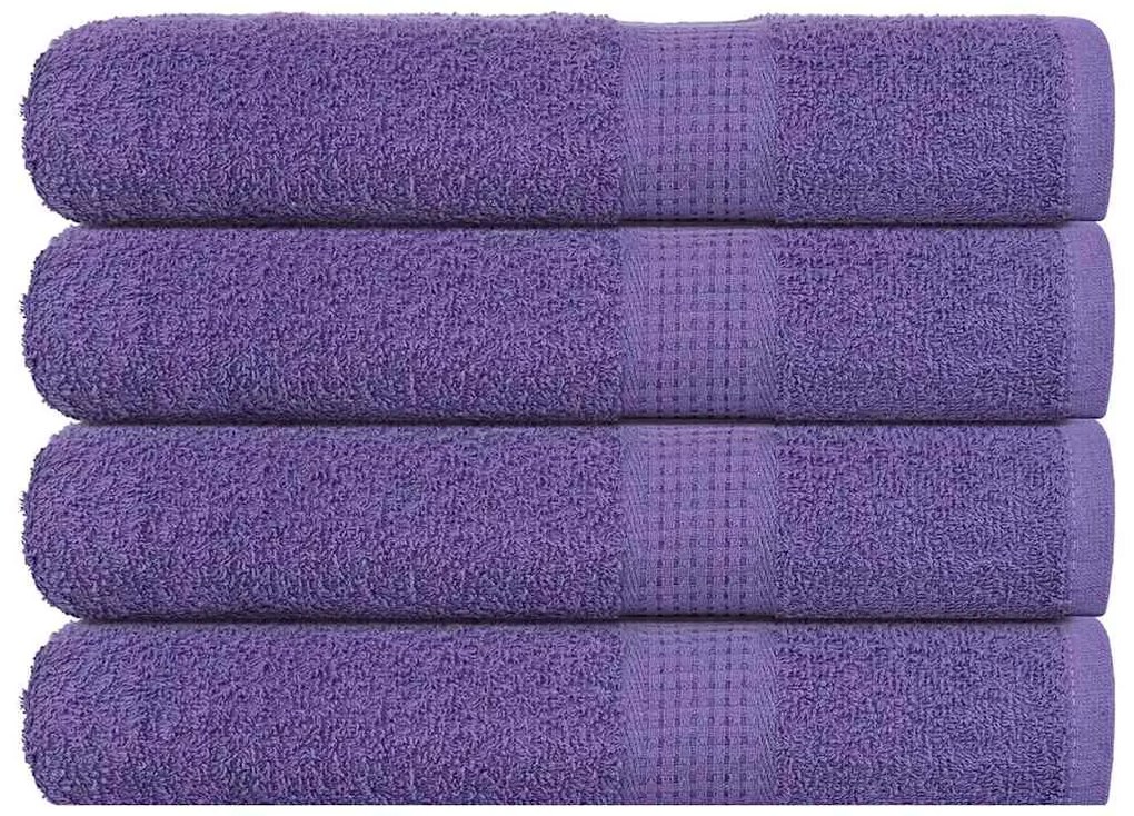 Asciugamani Per Sauna 4 Pz Viola 80x200cm 360g/m² 100% Cotone /