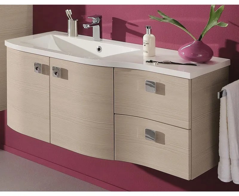 Mobile da bagno sotto lavabo Contea L 78 x H 48 x P 33 cm 2 cassetti 2 ante, lavabo non incluso