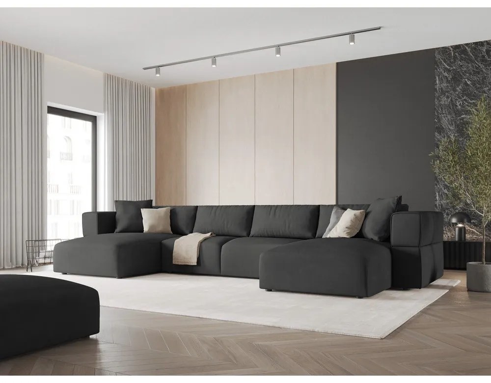 Divano angolare a U grigio scuro Esther - Milo Casa