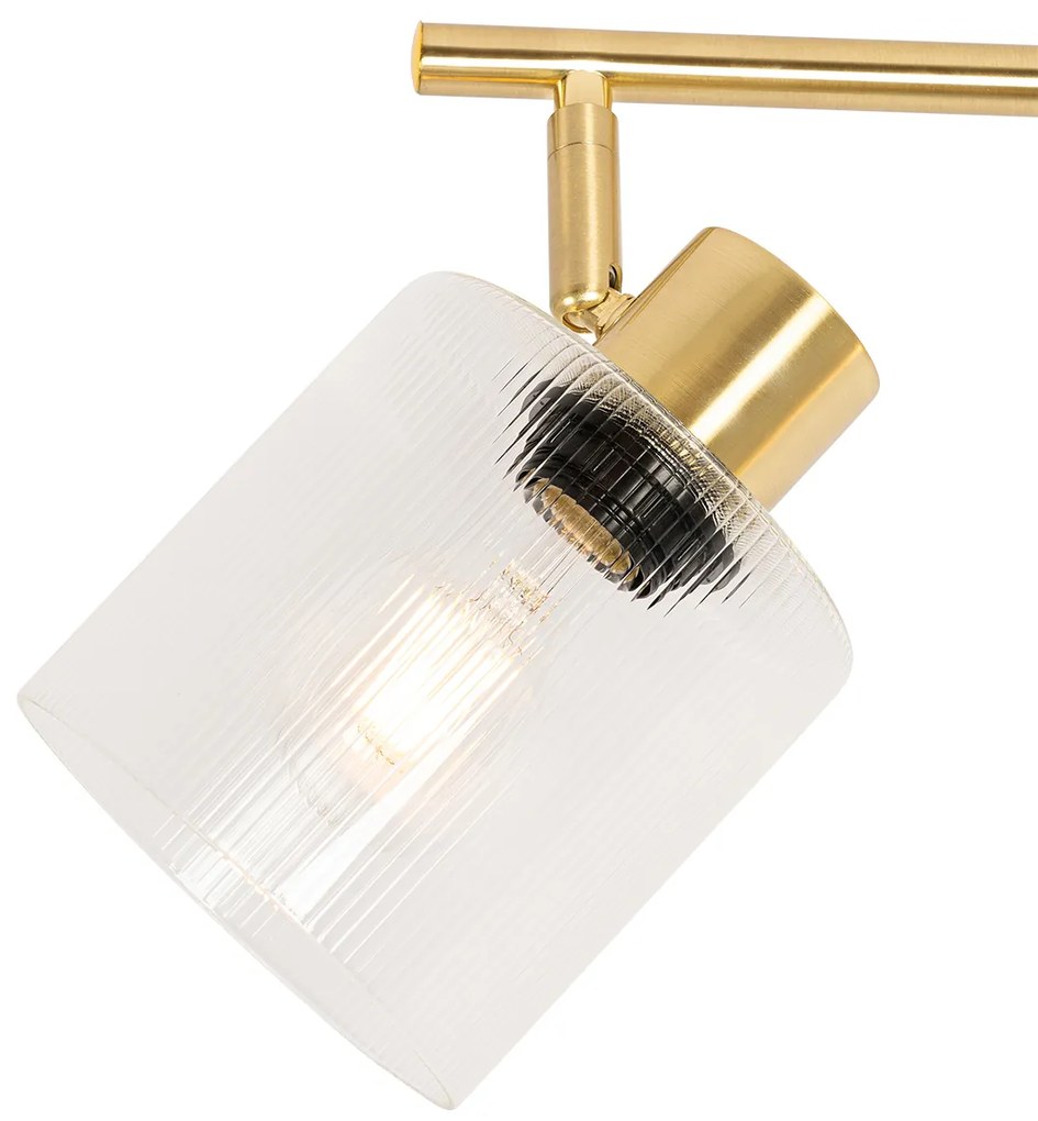 Faretto da soffitto dorato con vetro 3 luci orientabile - Laura