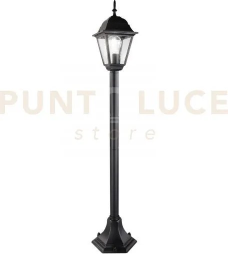 Paletto roma nero 1 luce attacco e27 ip44 14,6x14,6x104cm
