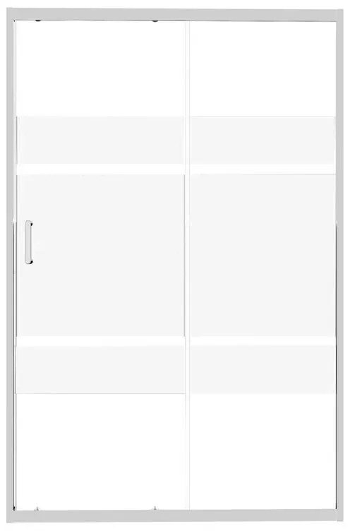 Porta doccia scorrevole Alba, L 122 cm x H 190 cm x SP 6 mm, profilo cromo, vetro serigrafato