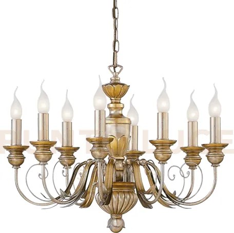 Firenze lampadario a sospensione 8 luci attacco e14 oro antichizzat...