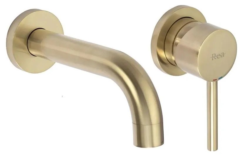 REA-B8652 - Miscelatore per lavabo da incasso LUNGO, finitura oro spazzolato
