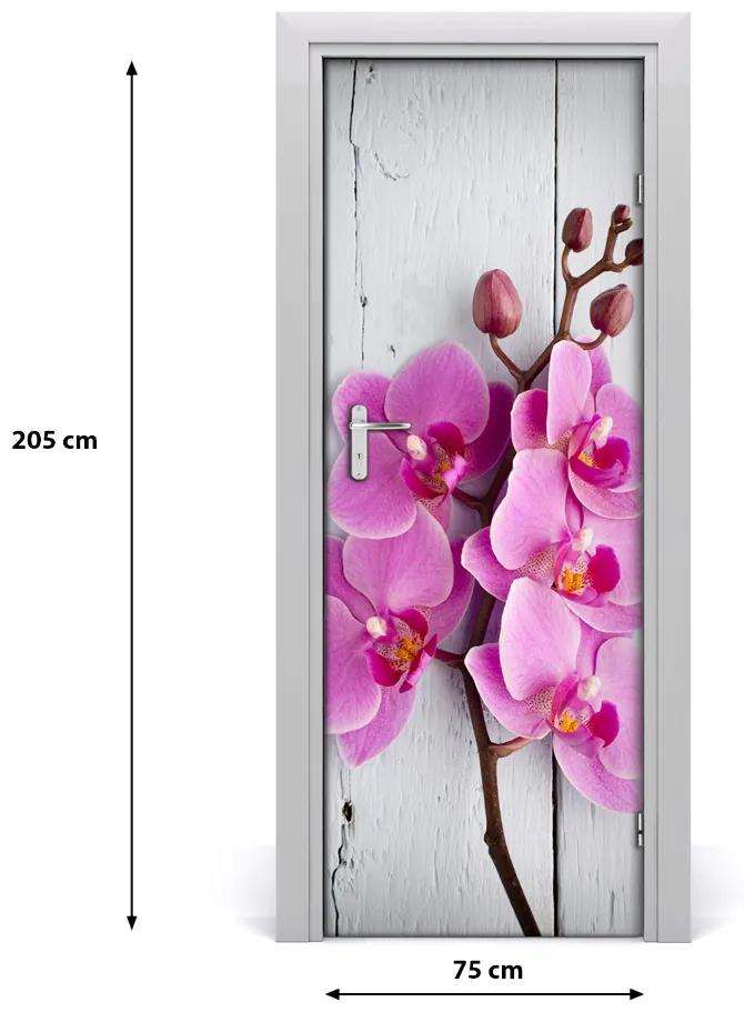 Adesivo per porta Orchidea rosa 75x205 cm