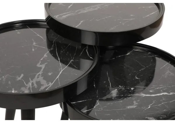 SET 3x Tavolino CALL nero