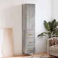 Credenza Grigio Sonoma 34,5x34x180 cm in Legno Multistrato 3198839