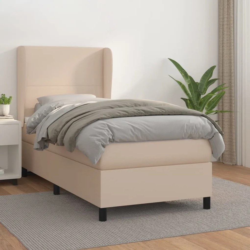 Giroletto A Molle Con Materasso Cappuccino 100x200cm Similpelle /