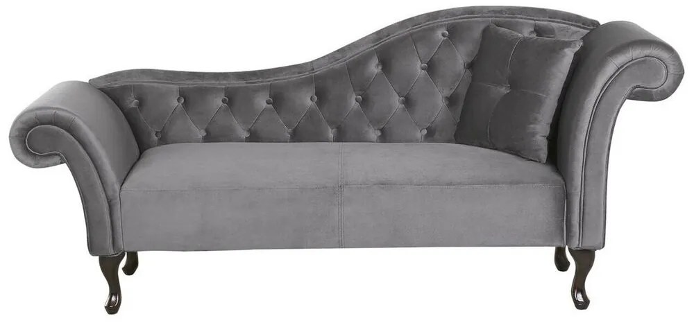 Chaise longue per lato destro in velluto grigio LATTES Beliani
