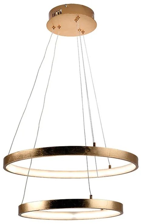 Lampadario LED glamour Joy dorato, luce naturale 2250 lumen, NOVECENTO