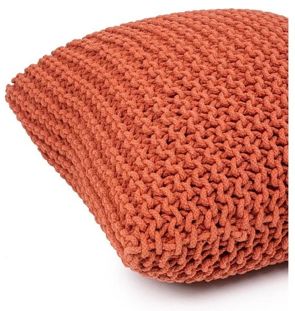 Pouf cuscino rosso mattone in maglia - Bonami Essentials