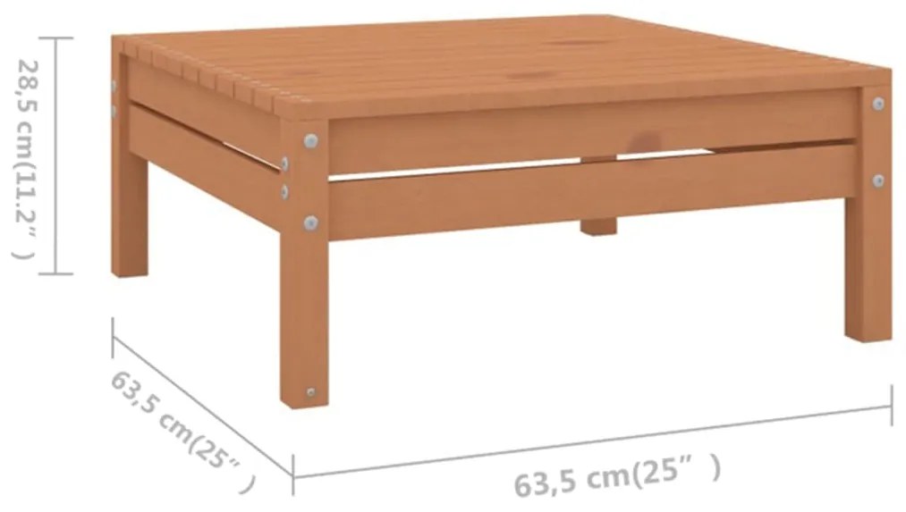 Set Salotto da Giardino 8 pz in Legno Massello di Pino Miele