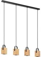 Lampadario Industrial Ayles 4 Luci Acciaio Nero