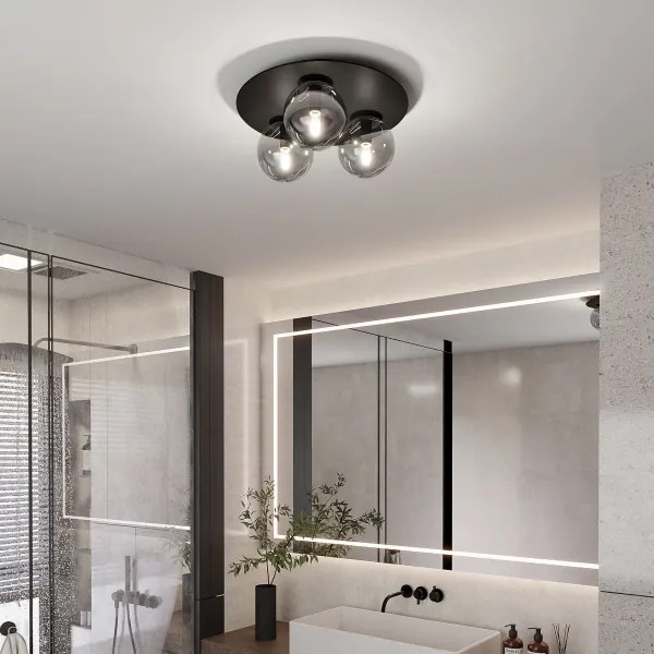 Plafoniera SOLAR 3xE14/10W/230V nero/grigio