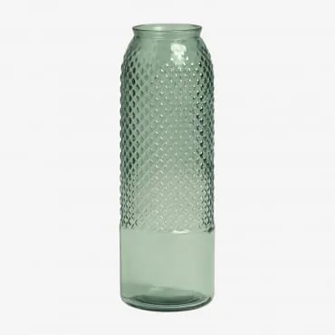 Vaso in Vetro Riciclato 44 cm Dinte Verde Acquamarina - Sklum