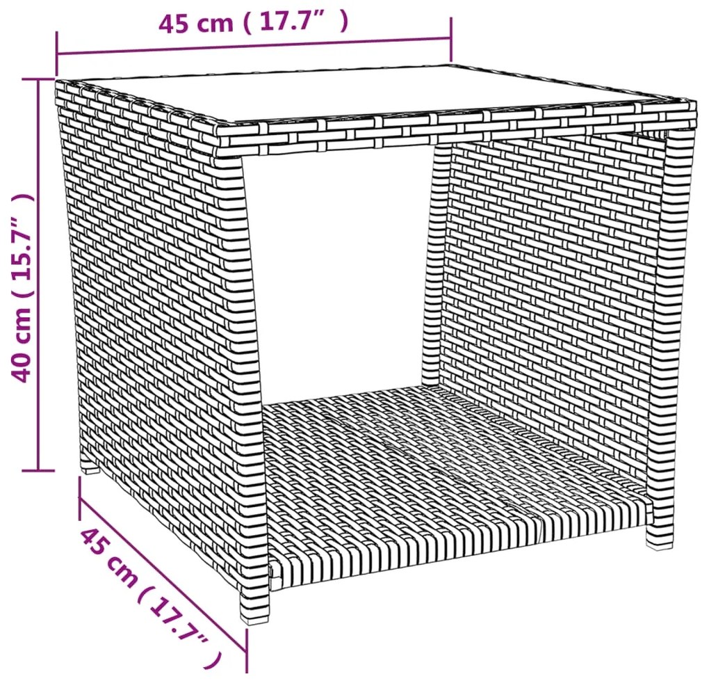 Set da pranzo da giardino 3 pz con cuscini in polyrattan grigio