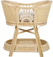 Culla in rattan rustica per bambini con cuscini e ripiano accessorio naturale arredo in stile rustico