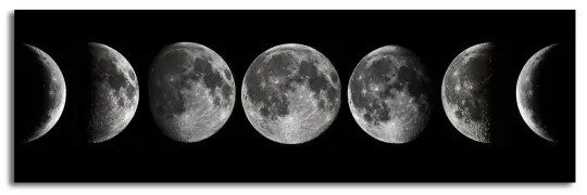 Quadro murale su tela 50x120 cm fasi lunari