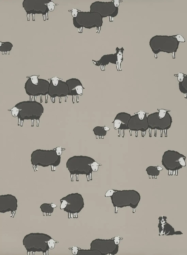 Little Greene Tapete Nip & Lassie - Slaked Lime Dark