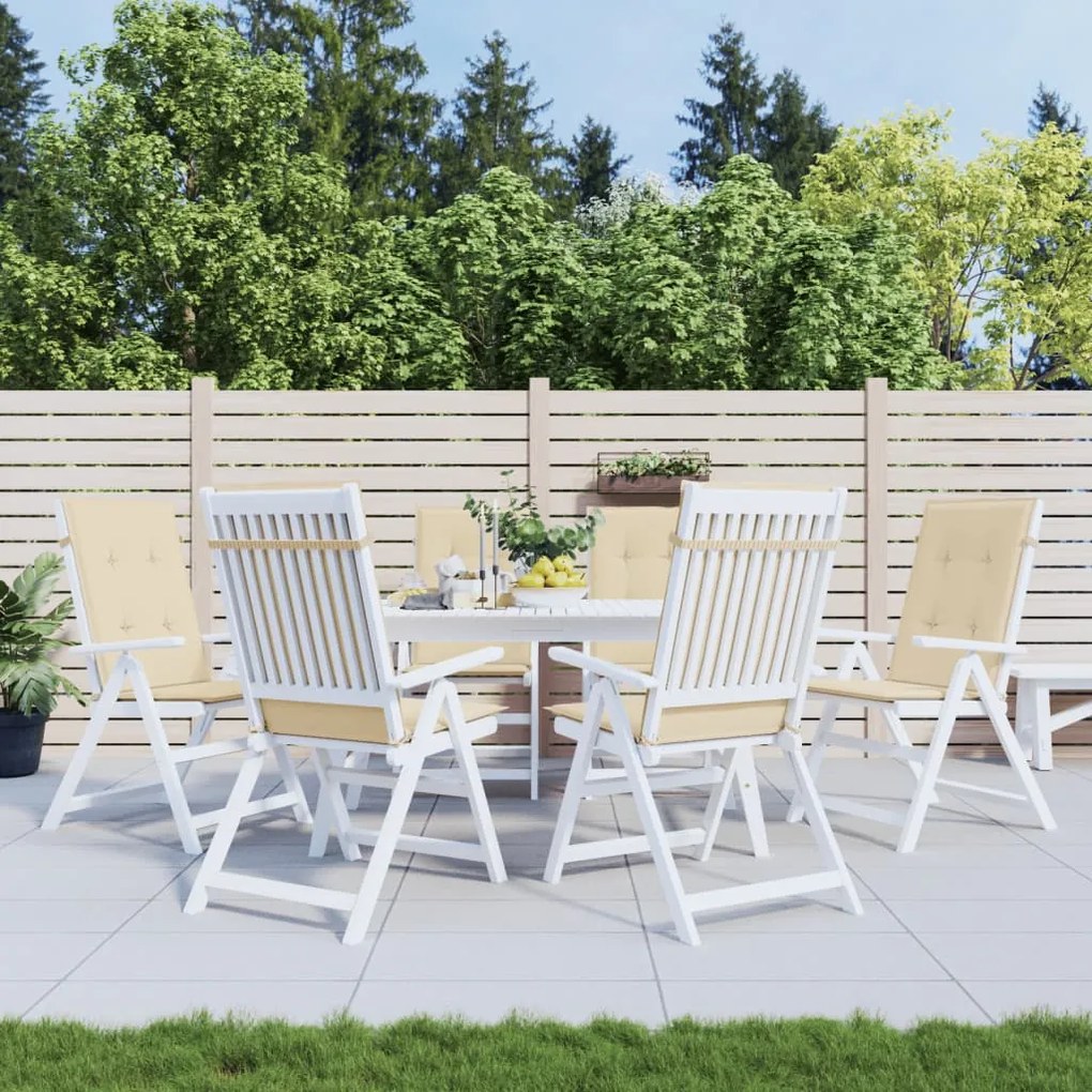 Cuscini Per Sedie 6 Pz Beige 120x50x3 Cm İn Tessuto /