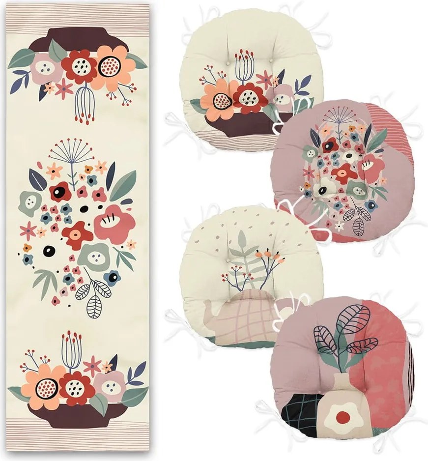 Set di 4 sedute e tavolo - Mila Home