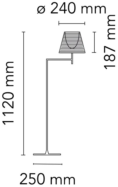 Flos KTribe Floor 1 Lampada Da pavimento H.112 cm a luce diffusa con dimmer e diffusore opalino Fume