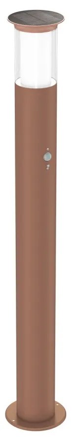 Paletto Solare 80cm in Acciaio Corten con Sensore Movimento e Picchetto Colore Bianco Naturale 4.000K