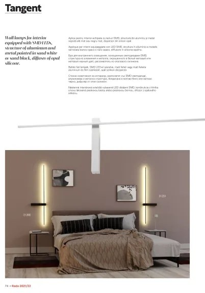 Redo 01-2479 - Applique LED TANGENT LED/14W/230V 3000K bianco