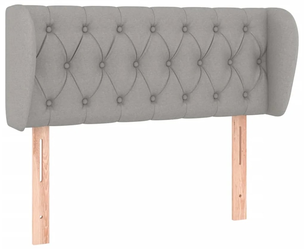 Testiera ad orecchio grigio chiaro 93x23x78/88 cm in tessuto