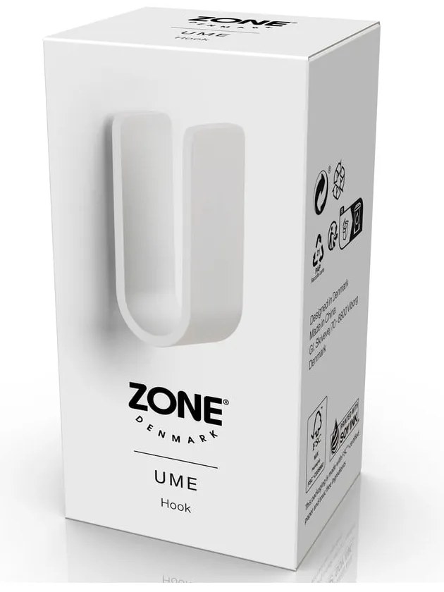 Gancio da parete bianco in metallo Ume – Zone