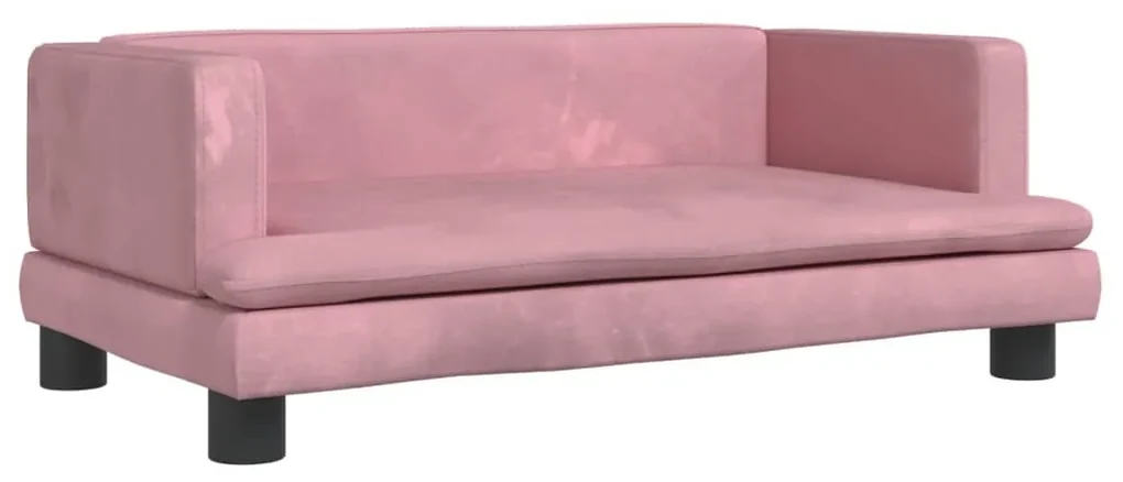 Divano per bambini rosa 80x45x30 cm in velluto