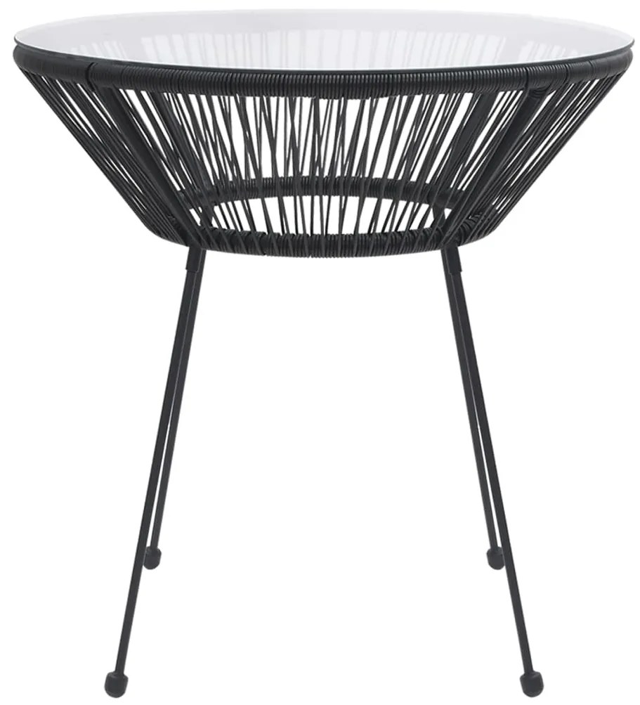 Set da pranzo per giardino 3 pz nero