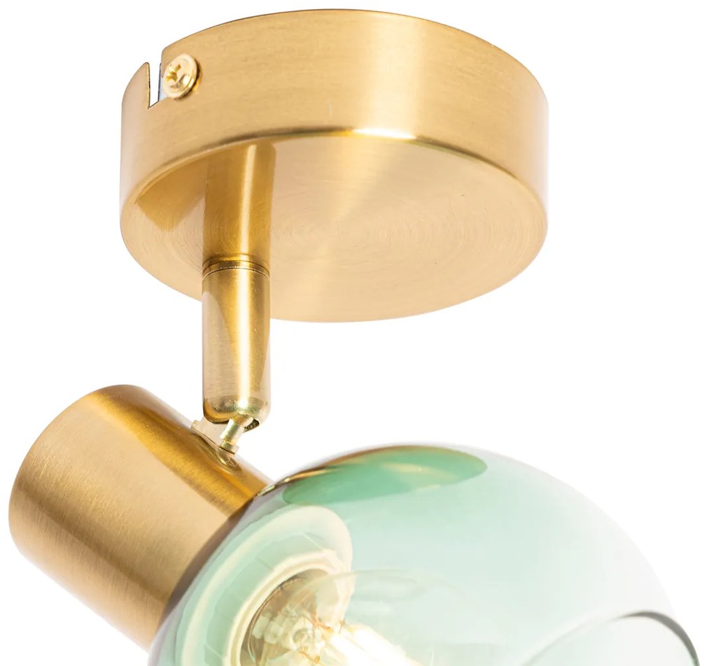 Faretto Art Déco oro con vetro verde - Vidro