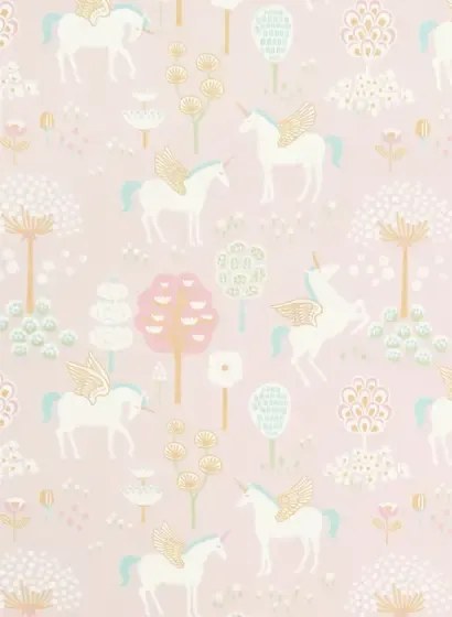 Majvillan Tapete True Unicorns - Soft Pink/ Turquoise