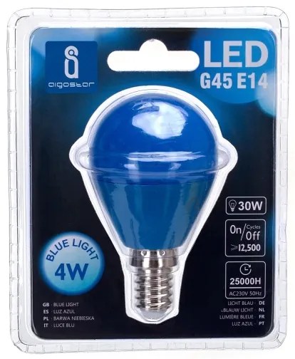 Lampadina LED G45 E14/4W/230V blu - Aigostar