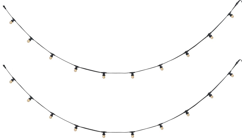 Illuminazione per feste nera collegabile con spina 10m incl. E27 P45 20 luci IP44 - Lubber
