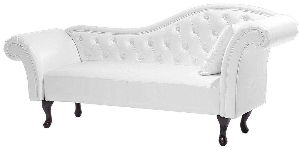 Chaise longue vintage destra in pelle sintetica bianca LATTES Beliani