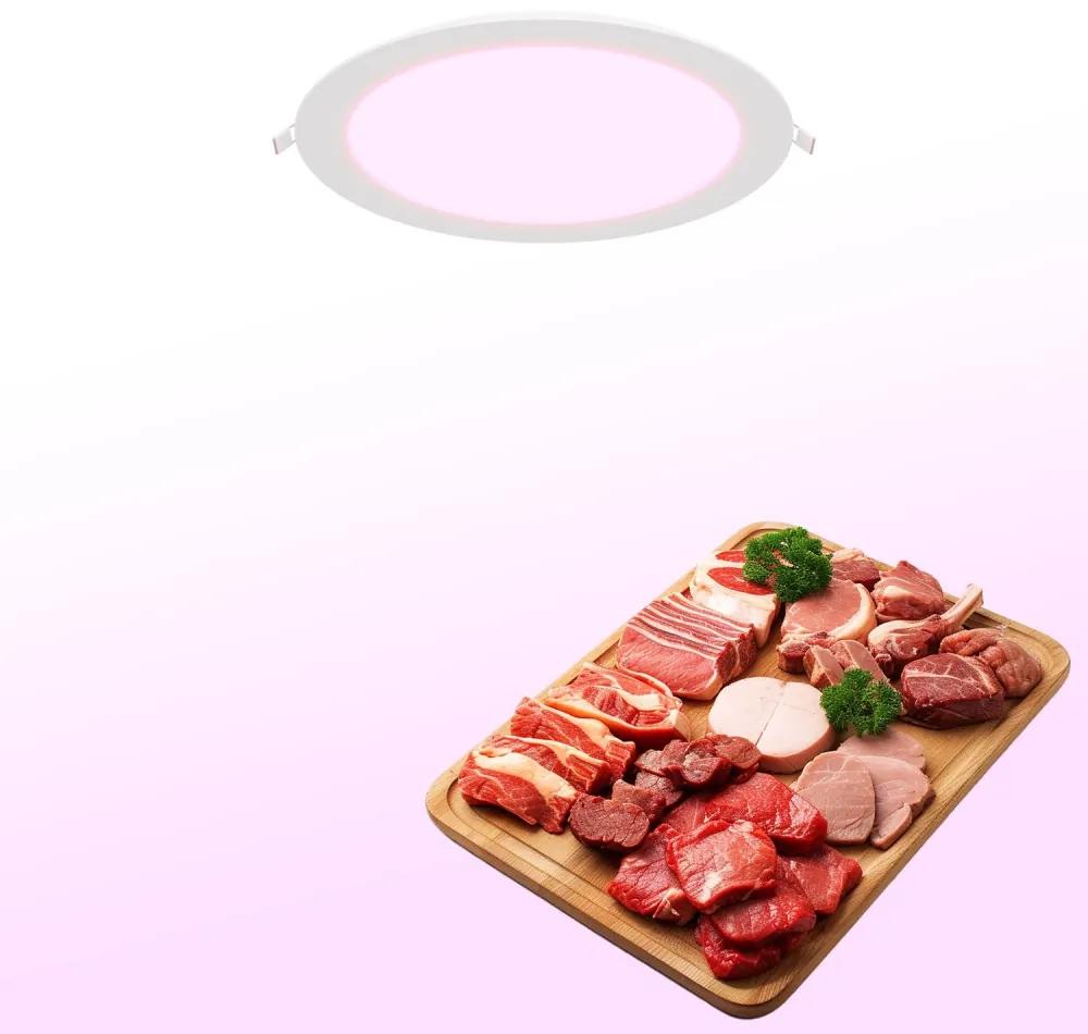 Pannello LED Rosa per Banco Carni 18W da Incasso Colore Rosa Alimentare