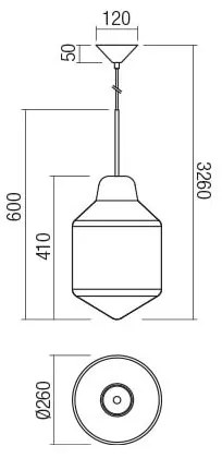 Redo 01-1773 - Lampada a sospensione AMNO con cavo 1xE27/42W/230V Ø 26 cm grigio