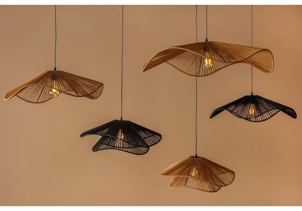 Lampada a sospensione nera con paralume in carta ø 62 cm Sombra - Leitmotiv