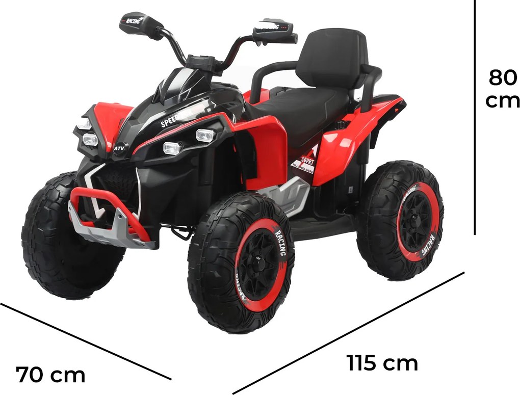 Quad Elettrico per Bambini ATV Safari Gold 24V fino a 60 kg con Telecomando Rosso...